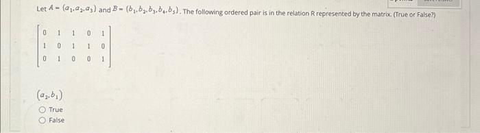 Solved Let A=(a1,a2,a3) And B=(b1,b2,b3,b4,b5). The | Chegg.com