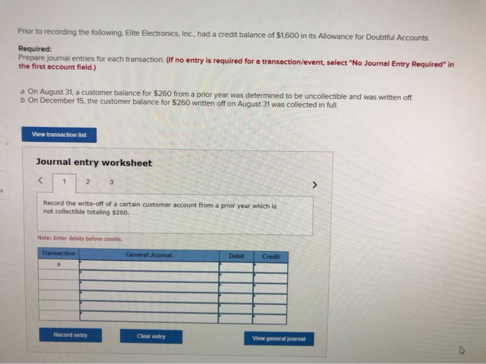 Solved Prior to recording the following. Elite Electronics,