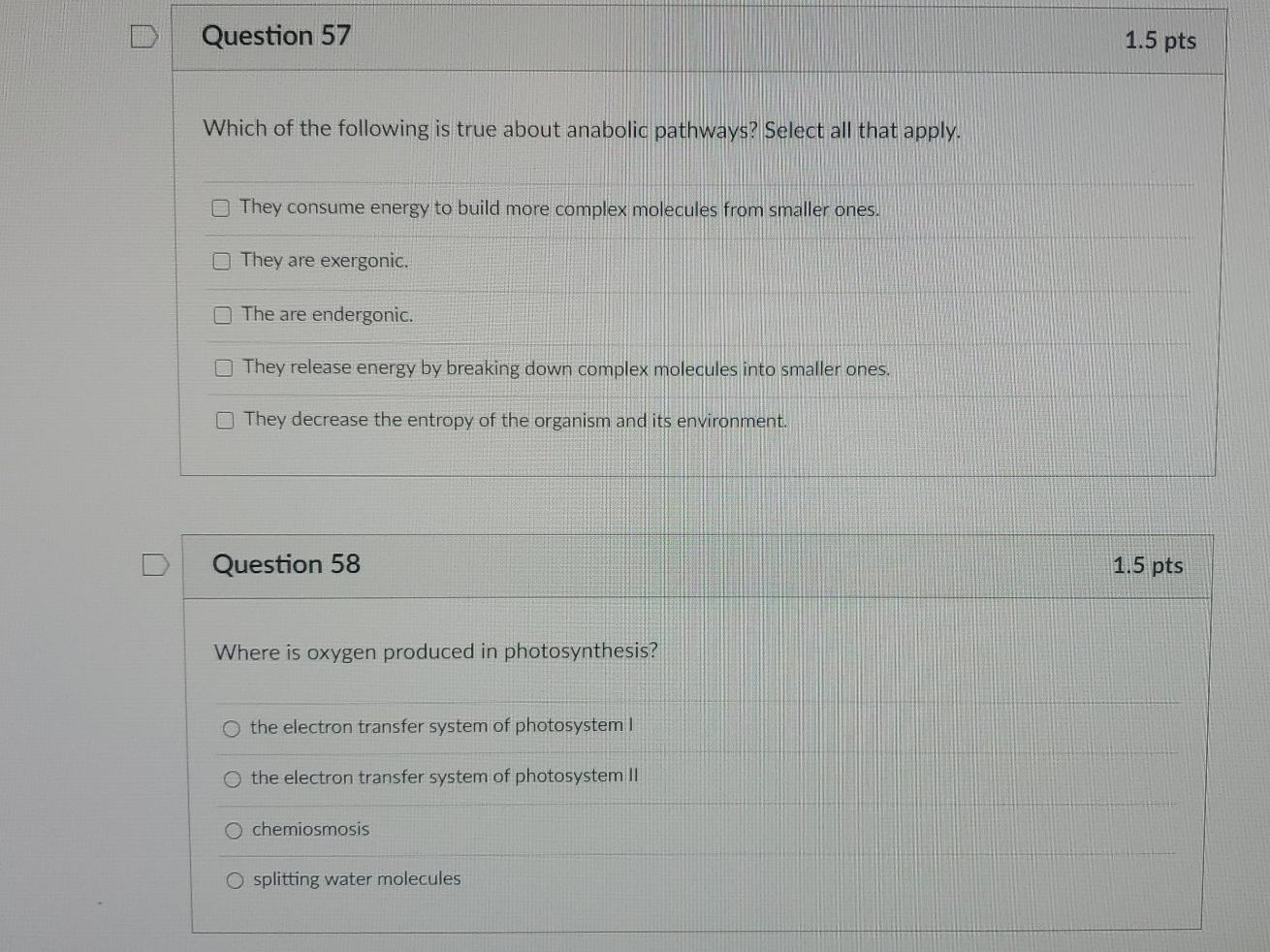 Solved Question 57 1.5 Pts Which Of The Following Is True | Chegg.com