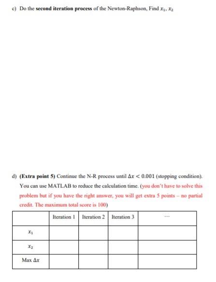Solved 3. (10 points) Use the Newton-Raphson method to | Chegg.com