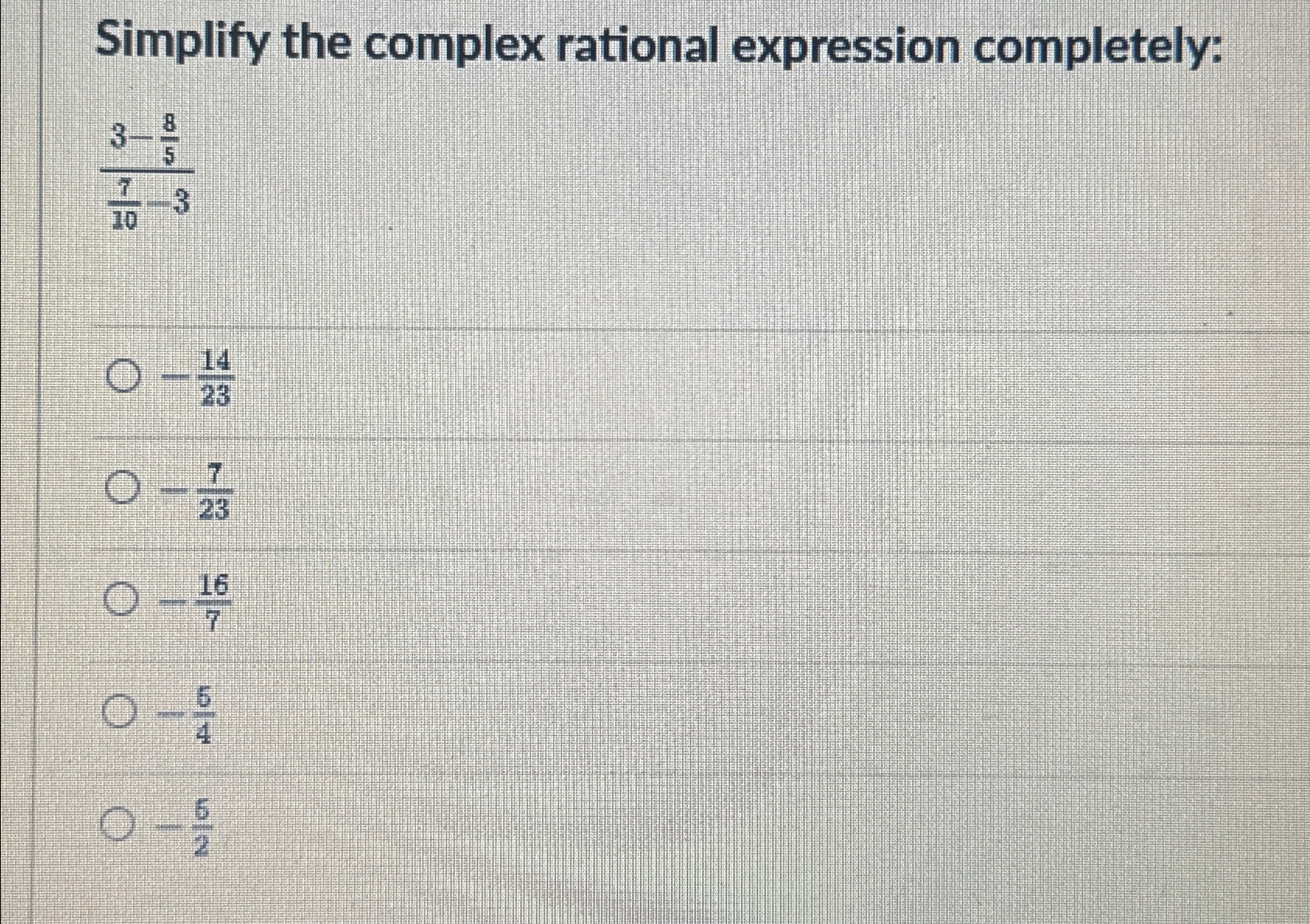 Solved Simplify the complex rational expression | Chegg.com