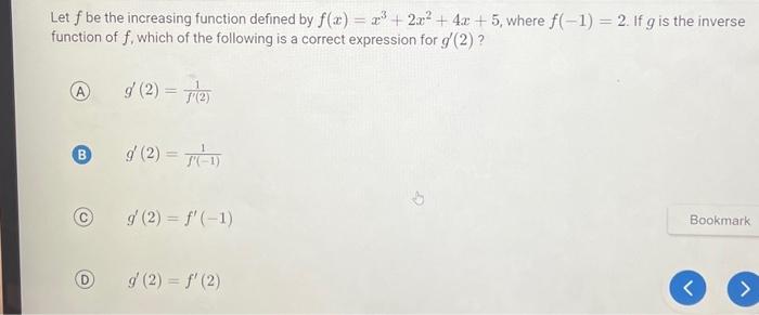 Solved Let f be the increasing function defined by | Chegg.com