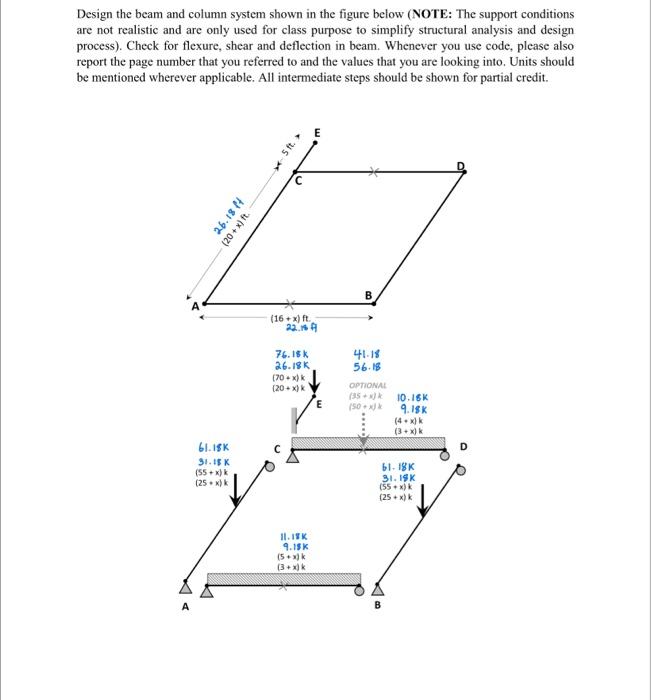 Solved Design the beam and column system shown in the figure | Chegg.com