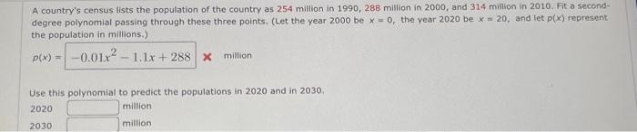 Solved A country's census lists the population of the | Chegg.com