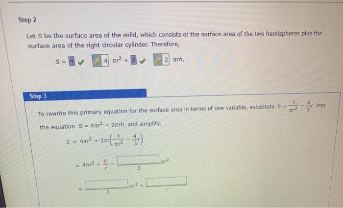 Solved Step 2 Let S be the surface area of the solid, which | Chegg.com