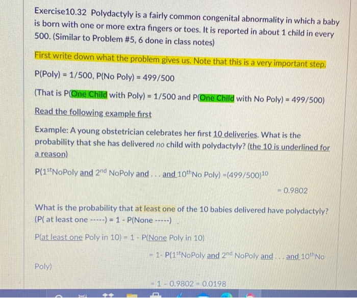 Solved Exercise 10 32 Polydactyly Is A Fairly Common Chegg Com