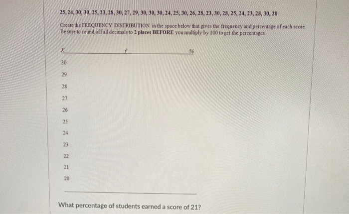 Solved 25,24,30,30, 25, 23, 28, 30, 27, 29, 30, 30, 30, 24, | Chegg.com