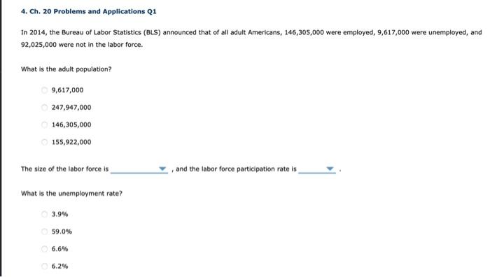 Solved In 2014, The Bureau Of Labor Statistics (BLS) | Chegg.com