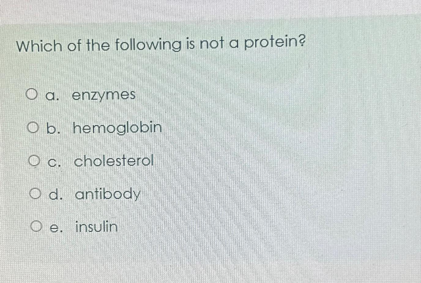 which of the following is not an enzyme associated with protein digestion