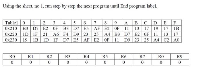 Using the sheet, no 1, run step by step the next | Chegg.com