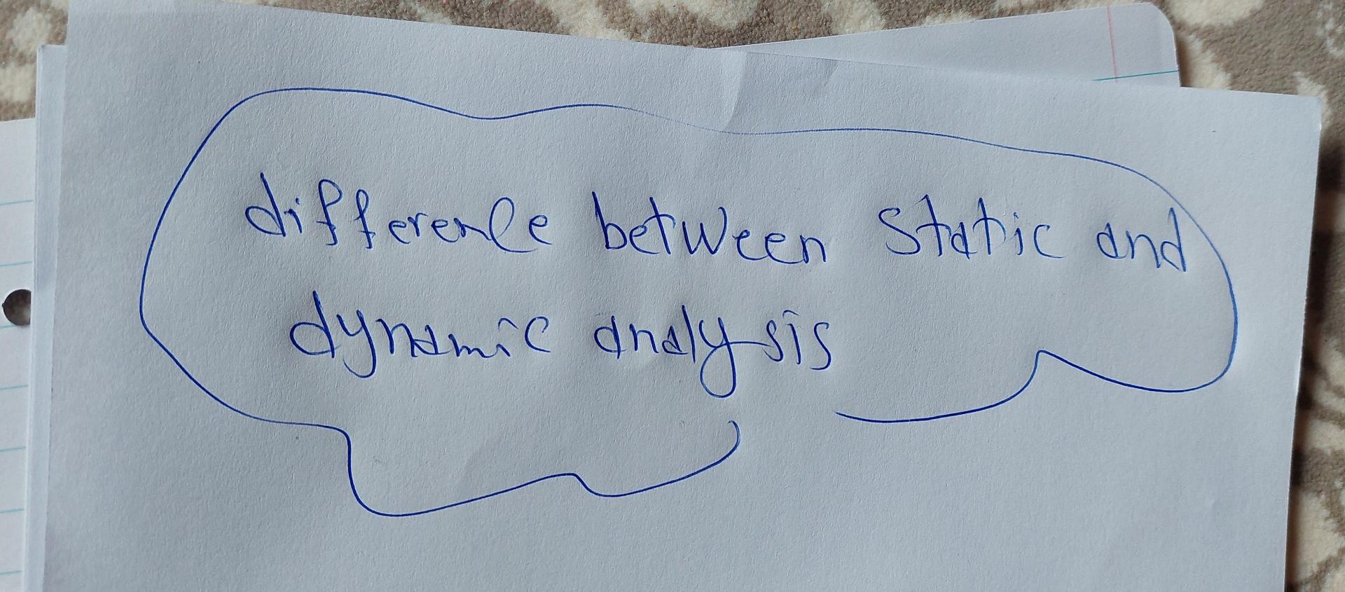 Solved difference between static and dynamic analysis | Chegg.com
