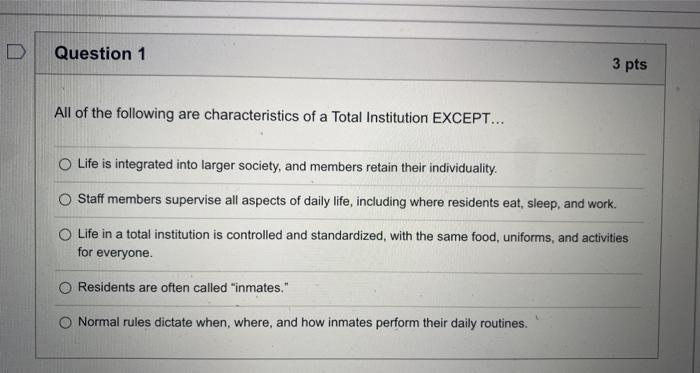 Solved Question 1 3 pts All of the following are | Chegg.com