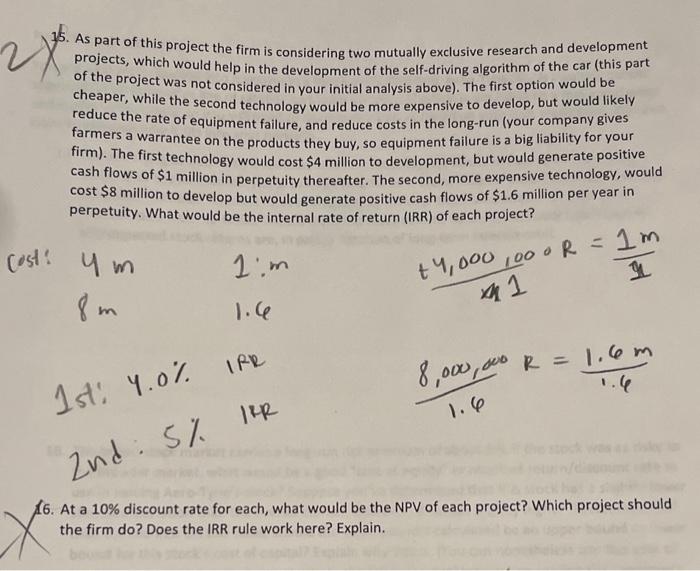 Solved 5. As part of this project the firm is considering | Chegg.com