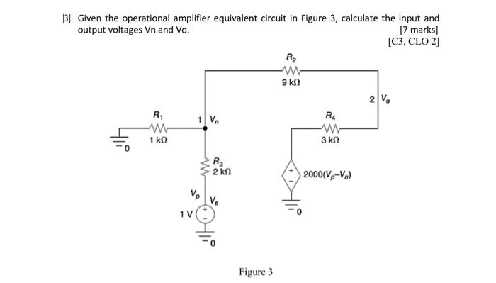 Solved 31 Given the operational amplifier equivalent circuit | Chegg.com