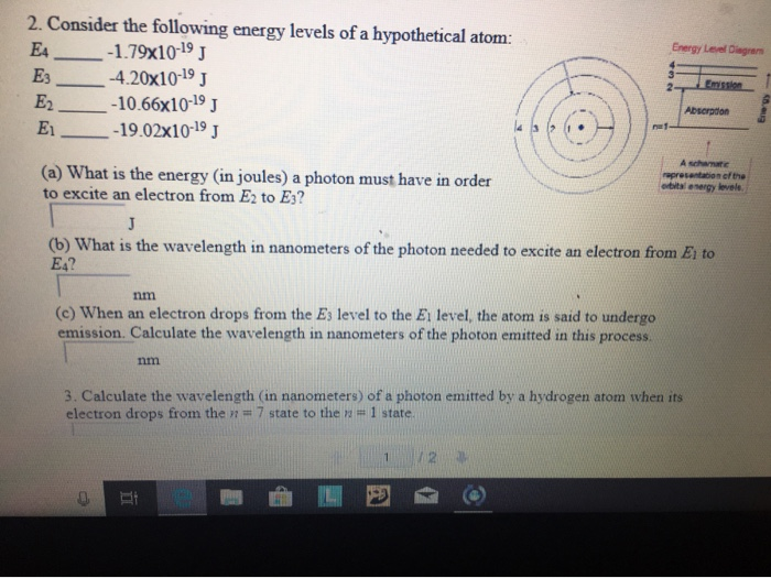 Consider The Following Energy Levels Of A Hypothetical Atom