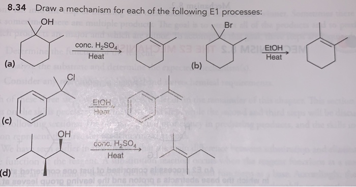 Solved 8.34 Draw a mechanism for each of the following E1 | Chegg.com