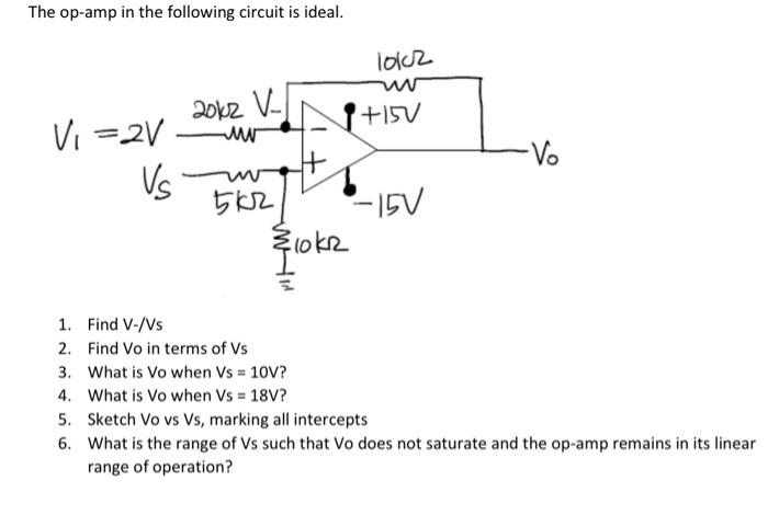 Solved The op-amp in the following circuit is ideal. 1. Find | Chegg.com