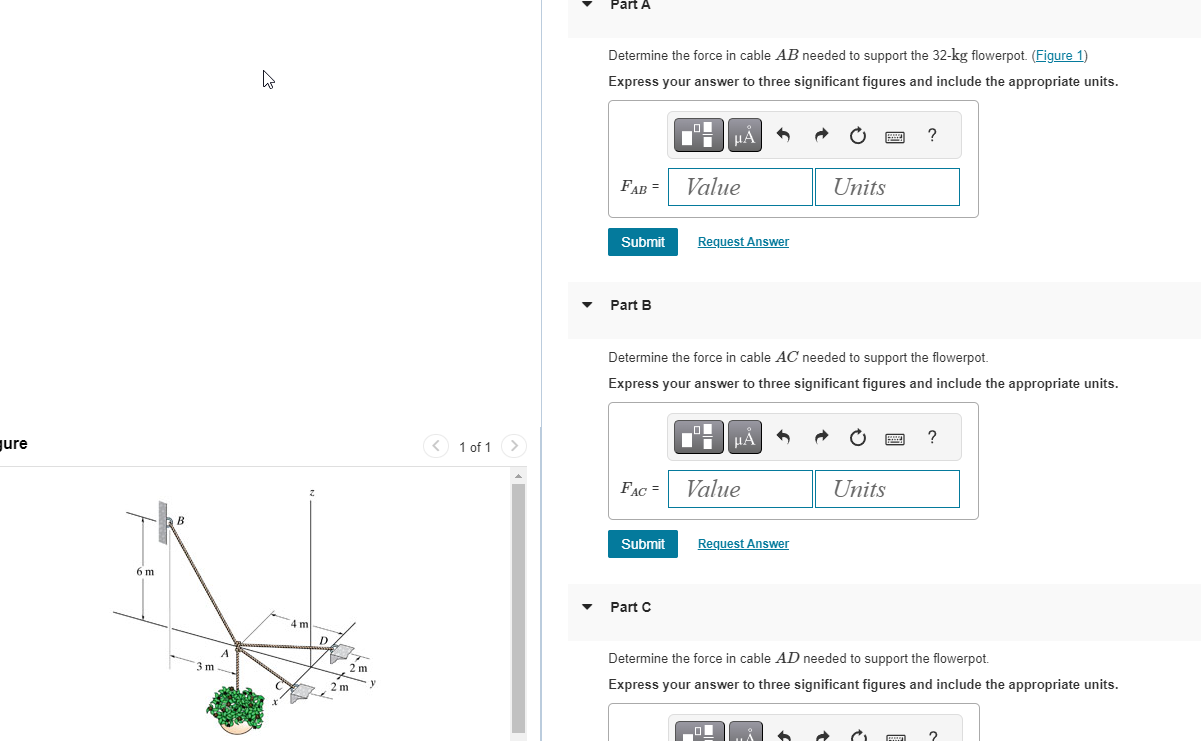 Solved Determine the force in cable AB ﻿needed to support | Chegg.com