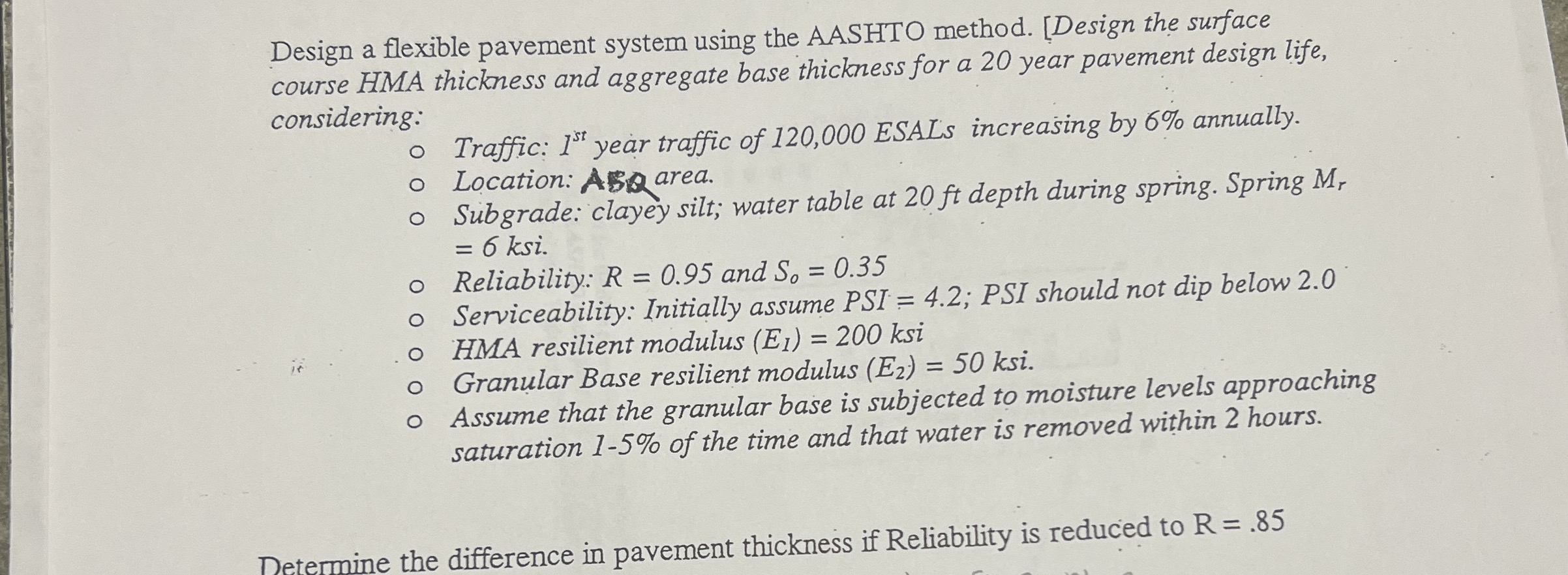 Solved Design a flexible pavement system using the AASHTO | Chegg.com