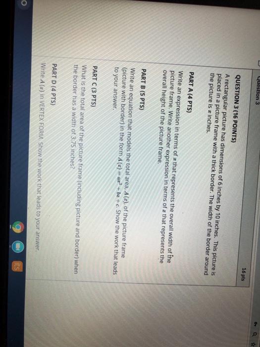 Solved Question 3 16 pts QUESTION 3 (16 POINTS) A | Chegg.com