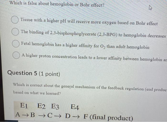 Solved Which is false about hemoglobin or Bohr effect?