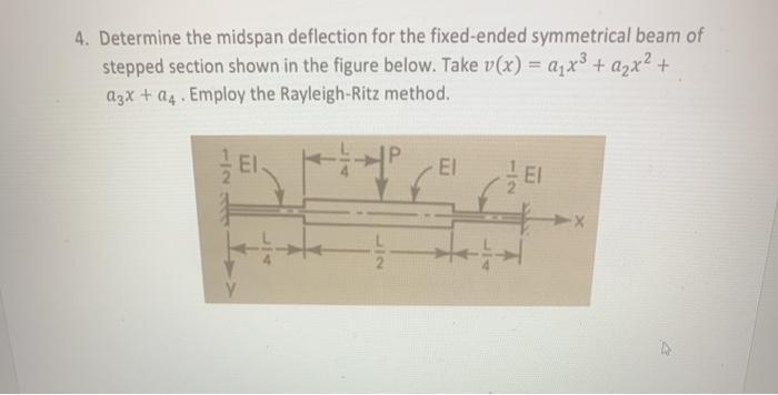 Solved 4. Determine the midspan deflection for the | Chegg.com