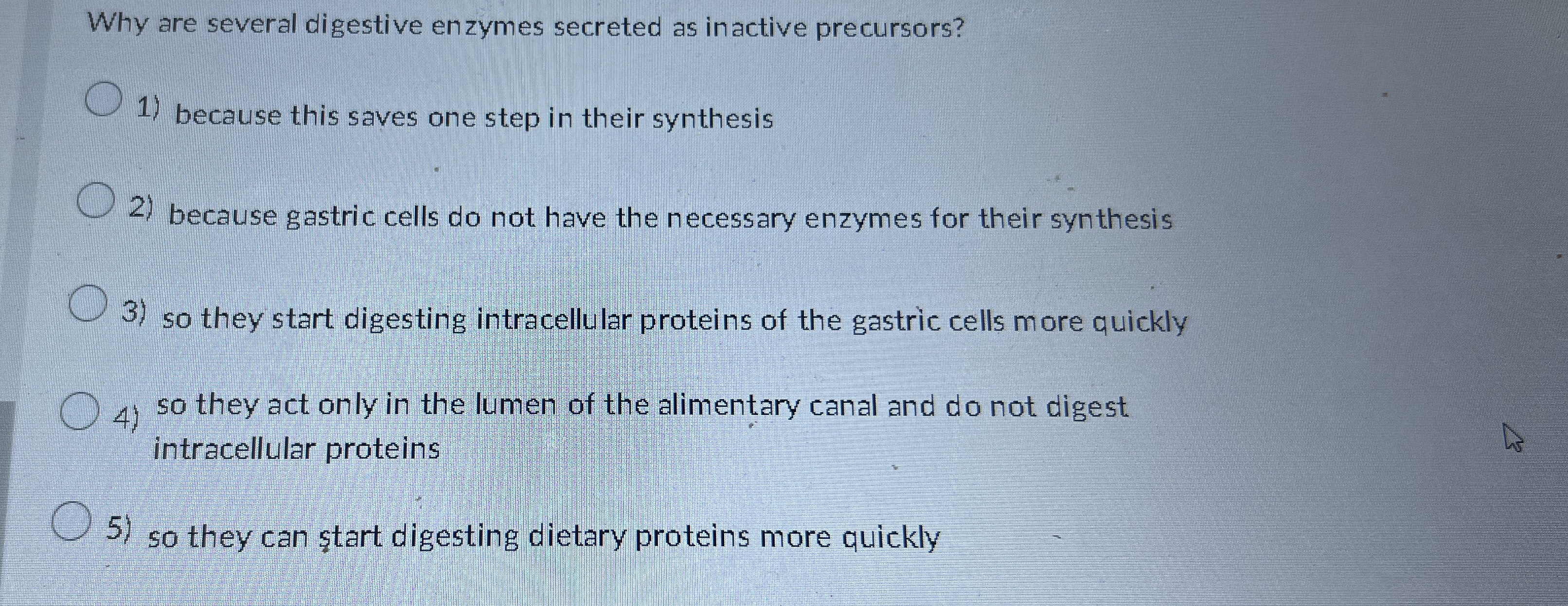 Solved Why are several digestive enzymes secreted as