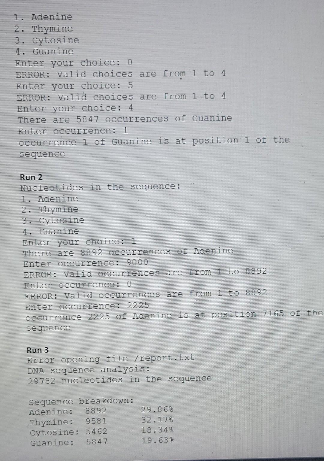 Solved Use Assignment 6b as your starting point. Every DNA | Chegg.com