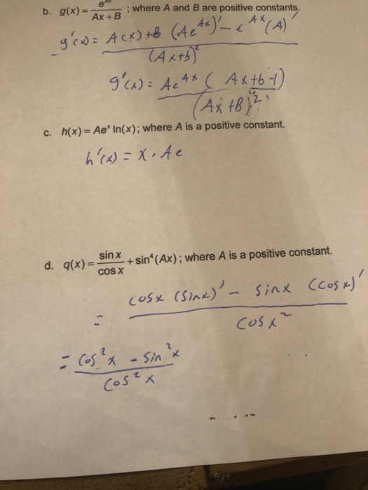 Solved Where A And B Are Positive Constants B G X A Chegg Com