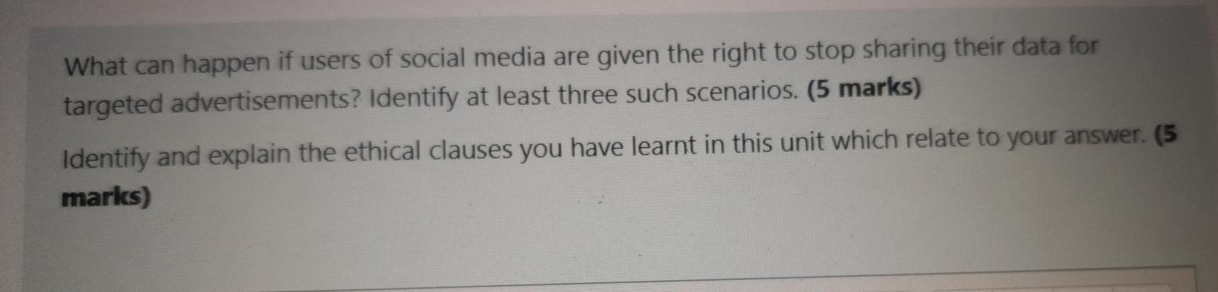 Solved What can happen if users of social media are given | Chegg.com