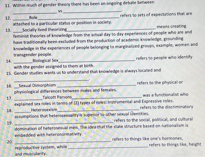 Section 3 Fill in the blanks. Each one is worth (1)