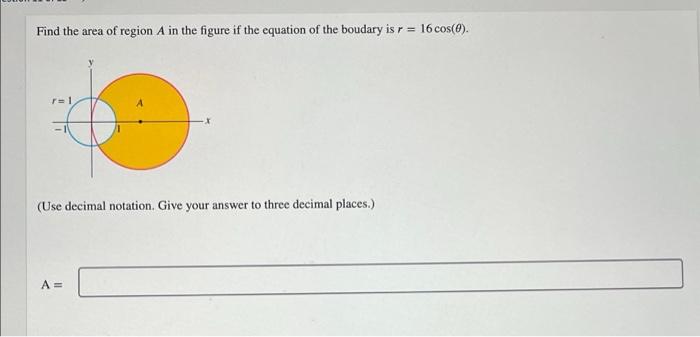 Solved Find the area of region A in the figure if the | Chegg.com