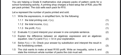 Solved You are helping a Grade 6 ﻿mathematics club prepare | Chegg.com
