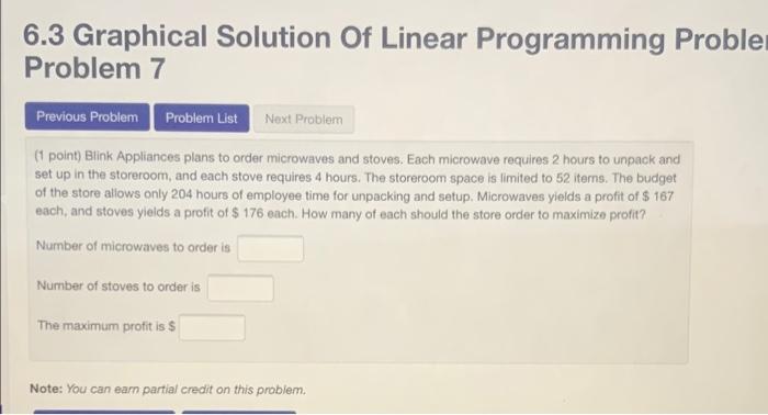 Solved 6.3 Graphical Solution Of Linear Programming Proble | Chegg.com