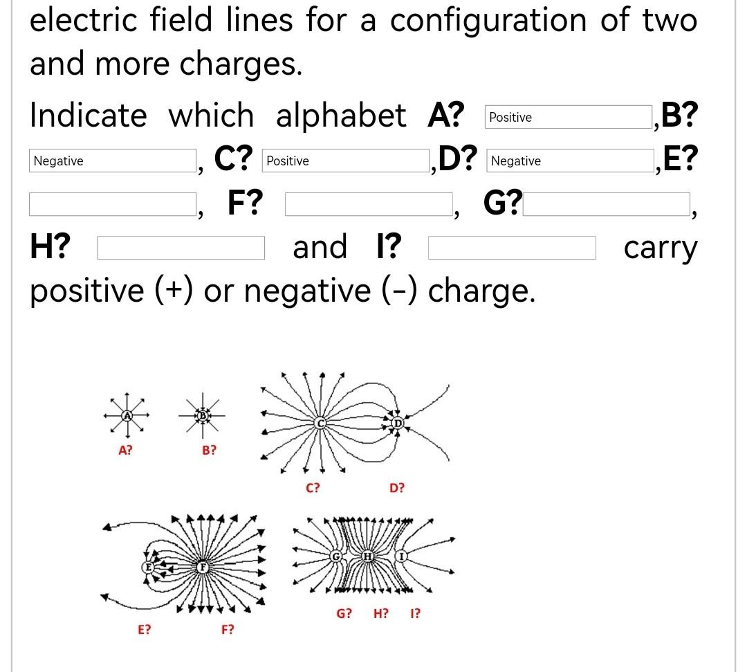 Solved electric field lines for a configuration of two and