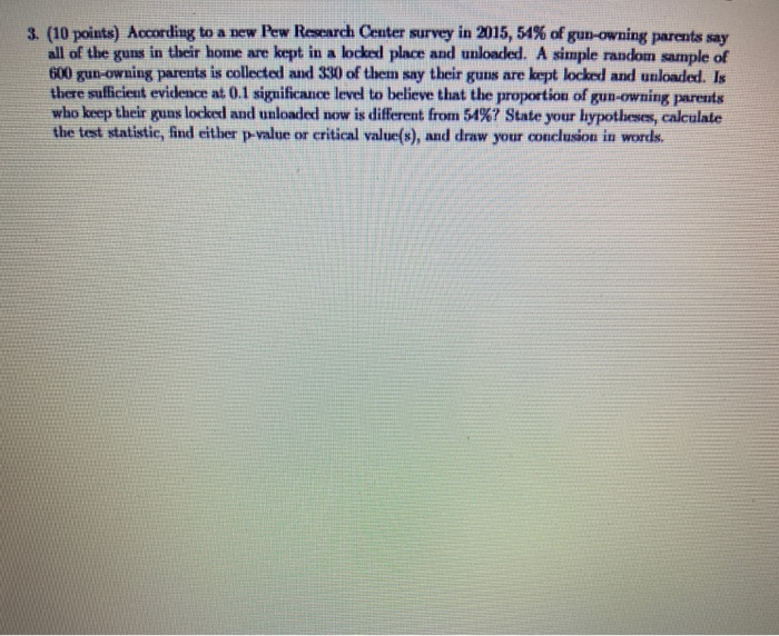Solved 3. (10 Points) According To A New Pew Research Center | Chegg.com