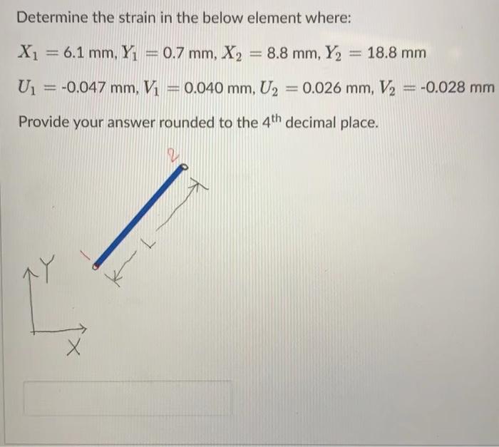 Solved Determine The Strain In The Below Element Where: | Chegg.com