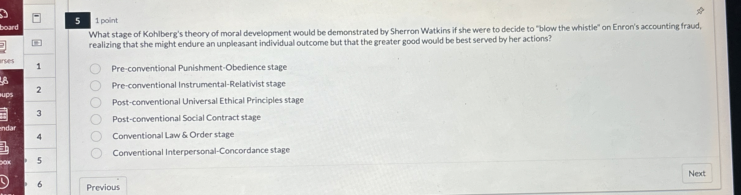 Solved 51 ﻿pointWhat stage of Kohlberg's theory of moral