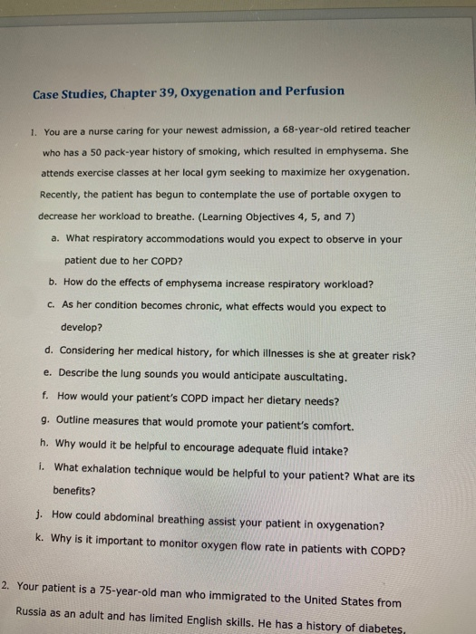 Solved Case Studies, Chapter 39, Oxygenation and Perfusion