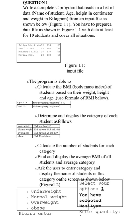 Solved QUESTION 1 Write a complete C program that reads in a | Chegg.com