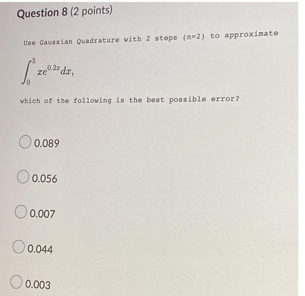 Solved Question 9 (1 point) Consider the following system of | Chegg.com