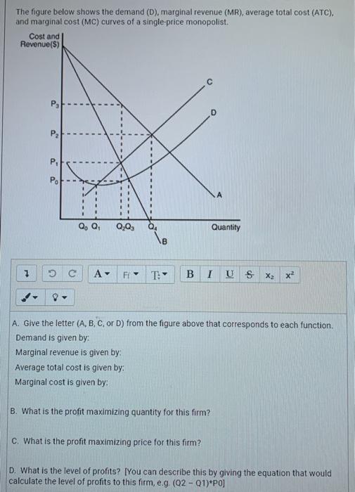 Solved The figure below shows the demand (D), marginal | Chegg.com
