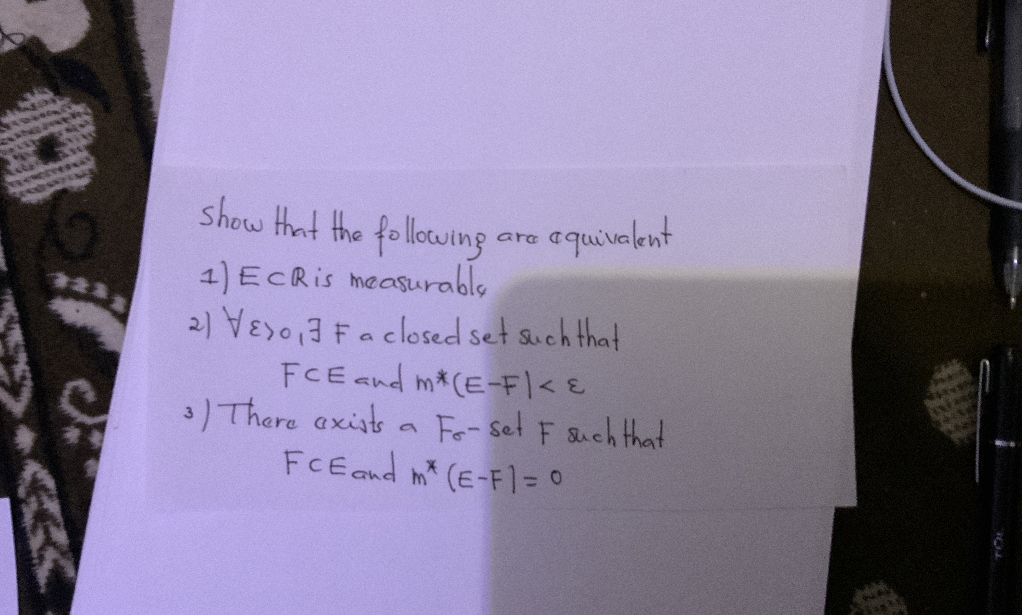 Solved Show that the following are equivalentEsubR is | Chegg.com