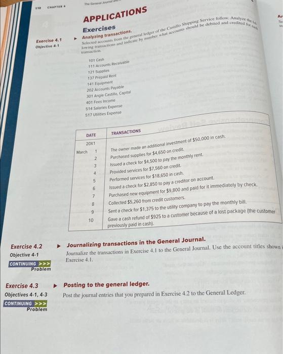 Solved APPLICAT Exercises Exercise 4.1 Objective 4-1 | Chegg.com