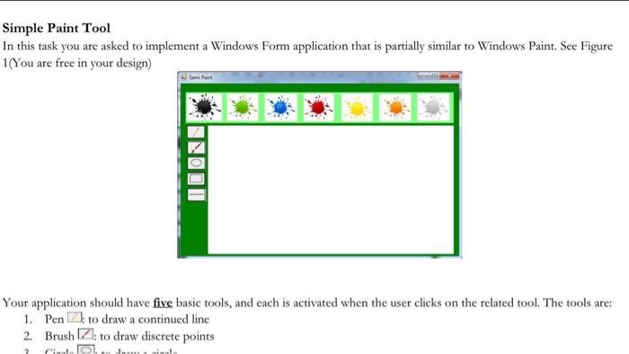 Solved Simple Paint Tool In this task you are asked to | Chegg.com