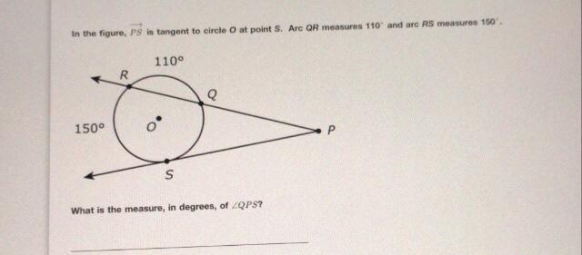 Solved In the figure PS is tangent to circle at point S. Chegg