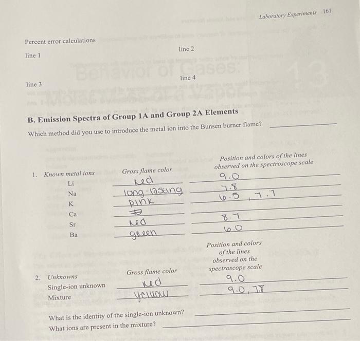 EXPERIMENT REPORT SHEET Atomic Spectra And Atomic | Chegg.com