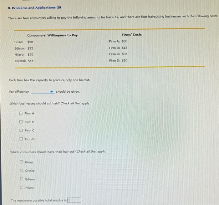 Solved 8. Problems and Applications Q8 There are four
