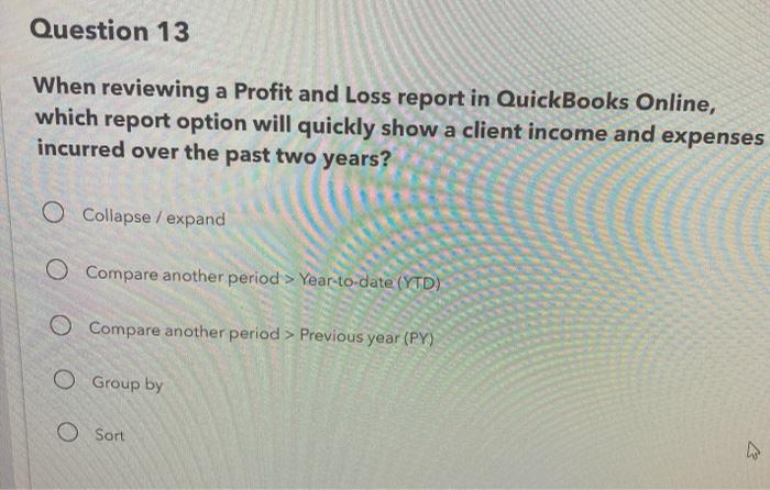 Solved Question 13 When Reviewing A Profit And Loss Report Chegg