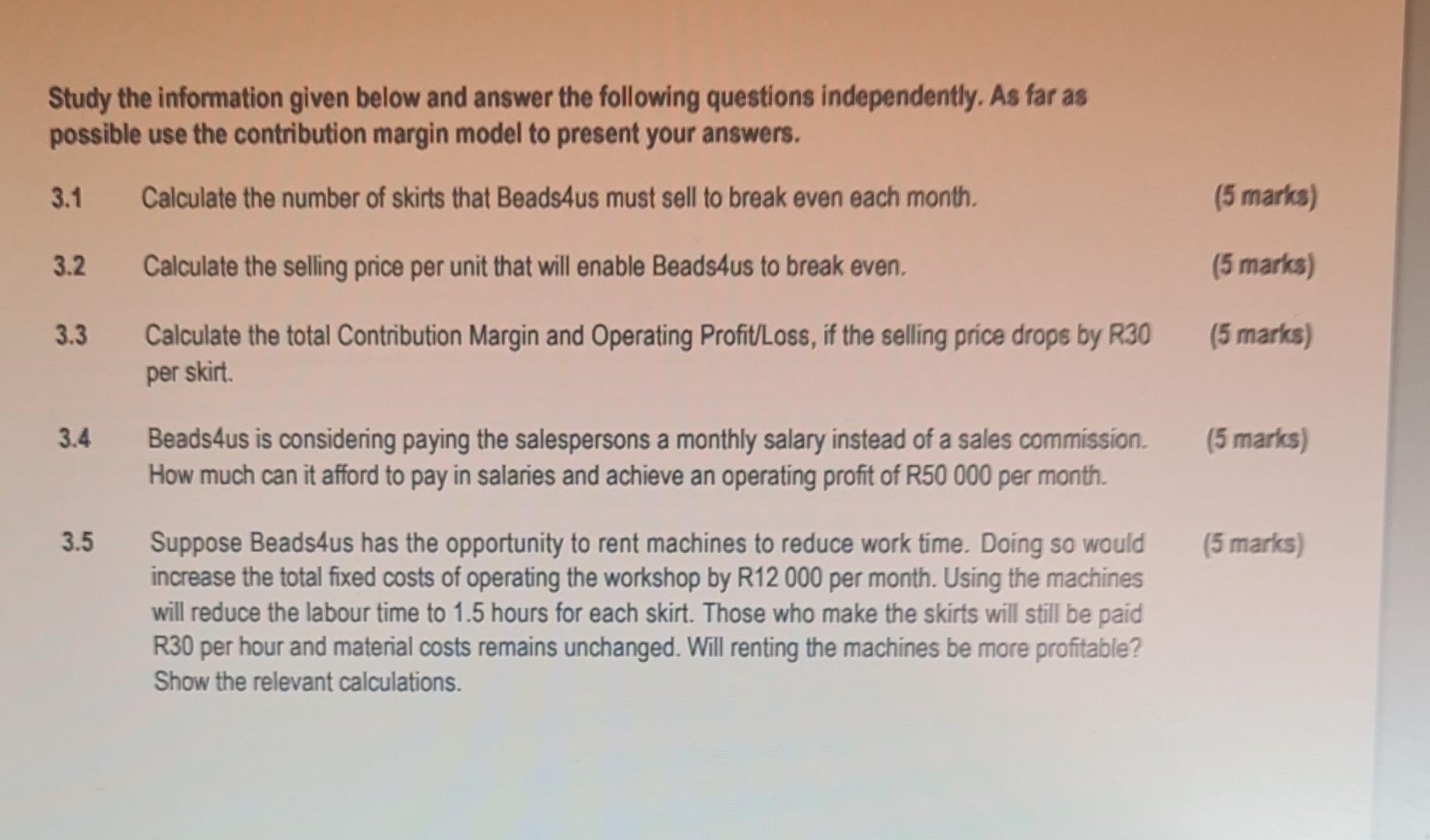 Solved Study the information given below and answer the | Chegg.com
